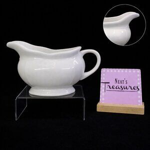Tabletops Unlimited VERSAILLES White Embossed Scroll Ceramic Gravy Sauce Boat
